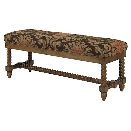Traditional Accent Bench with Barley Twist Legs